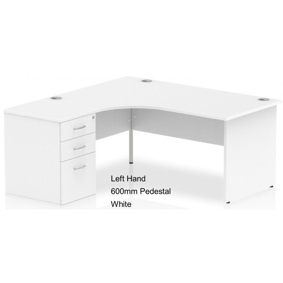 Rayleigh Panel End Desk with 600 Deep Pedestal